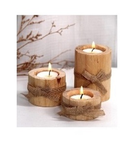 Bougeoir en bois de forme rectangulaire pour restaurant Ensemble de deux bougeoirs en forme de cœur Décoration de table Support en bois indien - Product Image 3