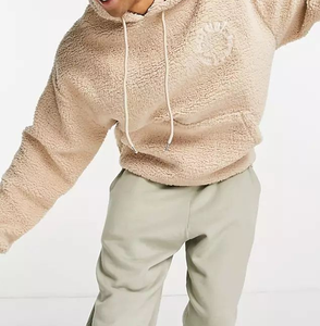 Custom <b>Beige</b> Printed Letter Techniques Fleece 100% Cotton Winter Zipper-Up Hood Pocket <b>Man</b> <b>Hoodie</b> - Product Image 4