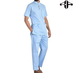 Uniformes d'infirmière à logo personnalisé OEM Costumes de gommage pour hommes Ensembles d'uniformes à manches courtes pour médecins et hôpitaux Combinaisons respirantes à col montant - Product Image 3