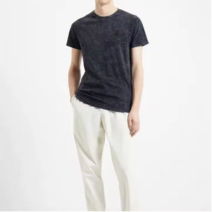 T-shirt à col rond personnalisé pour hommes, haute qualité, lavé à l'acide, 100% coton, poids lourd, goutte d'épaule, maillot uni surdimensionné, tricoté formellement - Product Image 4