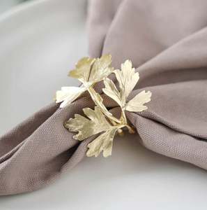 Anillo de Servilleta de Hoja de Latón de Diseño de Lujo, Dorado, para Cocina, Restaurante, Hogar, Decoración de Bodas, Hotel, Oficina, Vajilla, Cantidad al por Mayor - Product Image 6