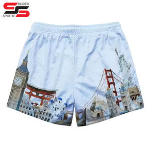 Short de basket-ball en maille personnalisé avec logo imprimé par sublimation 100% polyester hommes pantalons courts de course shorts en maille pour vêtements de sport - Product Image 6