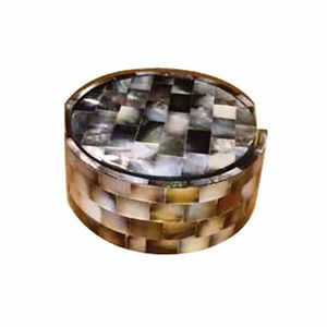 Hot Selling Wood Square MOP <b>Coaster</b> <b>Black</b> Color for Hotel Wooden Customized Mother of Pearl <b>Coaster</b> Set With Natural Color - Product Image 1