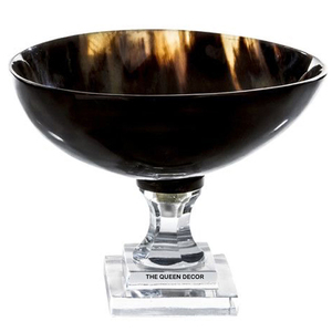 Bol décoratif en métal aluminium de forme unique, oiseaux dorés, bol à nourriture et à fruits en métal et verre luxueux - Product Image 2