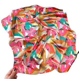 Wholesale Custom Logo Head <b>Scarves</b> Satin Bandanas Satin <b>Scarves</b> <b>Silk</b> Feeling <b>Scarf</b> for Women <b>silk</b> satin custom printed <b>square</b> - Product Image 3