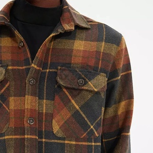 Chemise décontractée en flanelle de coton pour hommes Chemise boutonnée à manches longues pour l'extérieur Chemises en flanelle tricotées douces et respirantes pour garçons - Product Image 5