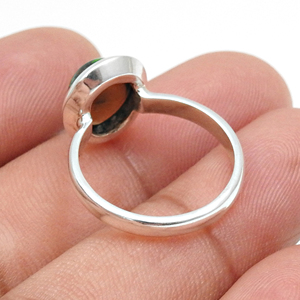 Anneaux de pierres précieuses opale noire naturelle minimaliste en argent Sterling pur 925 qualité d'exportation anneaux de déclaration délicats unisexes - Product Image 5