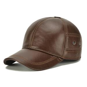 Nouveau Style hommes peau de vache chapeau hiver chaud extérieur protéger oreille en cuir véritable casquette de Baseball réglable hommes véritable cuir de vachette casquettes - Product Image 6