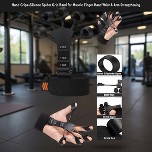 Poignées de main - Bande de préhension en silicone en forme d'araignée pour le renforcement des muscles des doigts, des mains, des poignets et des bras - Product Image 3