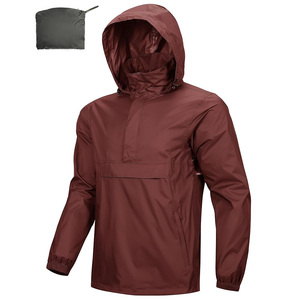 Chaqueta Acolchada con Capucha para Hombre, Diseño Color Block Negro y Marrón, Cortavientos, Informal, para Verano, Cierre de Cremallera, Exterior 100% Poliéster - Product Image 1