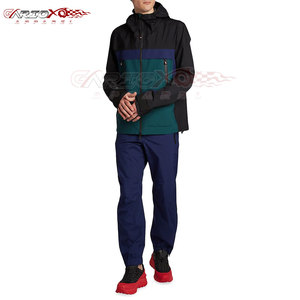 Ensemble de survêtement coupe-vent pour hommes, color block, avec poignets élastiques, décontracté, pour le sport, personnalisable avec logo OEM, veste et pantalon légers - Product Image 1