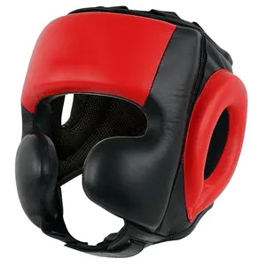 卸売革調節可能なボクシングヘッドギアボクシングヘルメットヘッド工場男性用高品質ヘッドガードサイクリングヘルメット