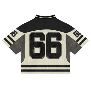 Maillots de football à col en V respirants en polyester 100% de haute qualité pour hommes avec logos de couleurs personnalisables - Product Image 2