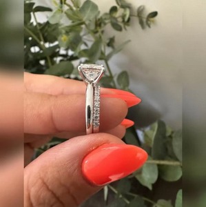 Bague en diamant de laboratoire pour femmes, coupe princesse, 2 carats, bijoux de luxe en argent Sterling 925, pour mariage, fiançailles, cadeau d'anniversaire - Product Image 4