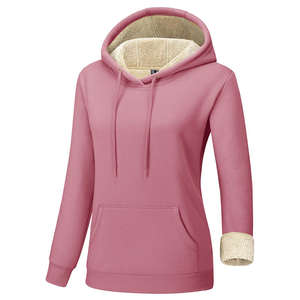 Sweat-shirt à capuche en polaire épaisse pour l'hiver Sweat-shirt à capuche pour femme Pullover Tops Casual Cotton Coat Outwear - Product Image 4