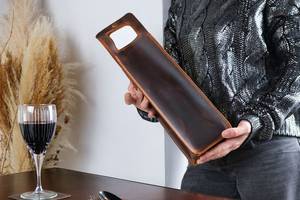Porte-vin en cuir étui à vin personnalisé avec fermeture à pression manchon personnalisé fait à la main caddie personnalisé LEB-0033 - Product Image 2