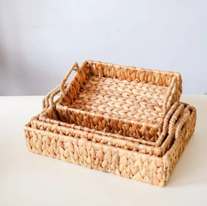 ถาดเสิร์ฟอาหารคุณภาพสูงแบบสานมือเป็นมิตรต่อสิ่งแวดล้อมถาดเสิร์ฟผักตบชวาเกรดพาณิชย์สำหรับตกแต่งห้องครัว - Product Image 6