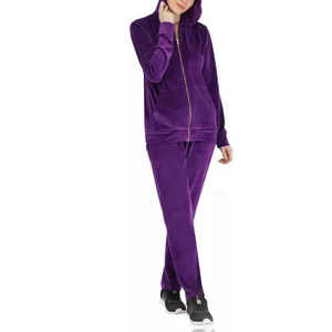 Ensemble de survêtements en velours pour femmes automne-hiver personnalisé Ensemble de jogging en velours avec fermeture éclair pour femmes Survêtement à manches longues Vente en gros MS-JG-1127 - Product Image 5