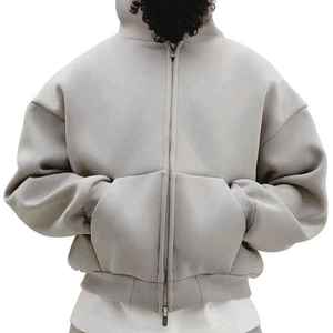 Sweat à capuche zippé Boxy en coton personnalisé de haute qualité Sweats à capuche épais à double fermeture éclair Sweat à capuche homme personnalisé - Product Image 6