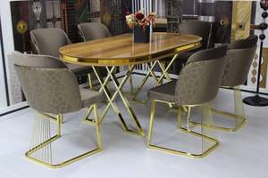 ห้องรับประทานอาหารสุดชิคทันสมัยสุดหรูชุดเฟอร์นิเจอร์ไม้ร่วมสมัยหรูหราสำหรับบ้านและโรงแรมสำหรับวิลล่าและพื้นที่รับประทานอาหาร - Product Image 4