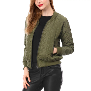 Chaqueta Bomber de alta calidad 2024 para mujer, chaqueta Bomber de manga larga con cuello de pie y cremallera completa para mujer - Product Image 4