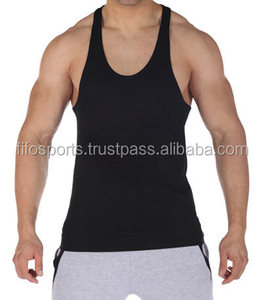 Débardeur de gym sans manches en coton avec logo personnalisé pour hommes, gilet de course à pied avec badge décoratif pour sports de plein air fitness et musculation - Product Image 1