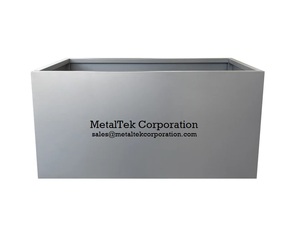 Jardinera Rectangular Grande de Metal Galvanizado para Decoración de Jardín, con Recubrimiento en Polvo, Orificios de Drenaje y Diseño Moderno - Product Image 2