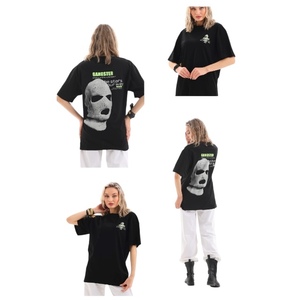 Camiseta Extra Grande, Estilo Urbano, Estampado Gráfico Vintage, Talla Grande, Algodón Grueso para Hombre y Mujer - Product Image 4