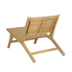 Chaise de loisirs d'extérieur en teck minimaliste moderne, résistante aux intempéries, avec assise à lattes en bois massif, idéale pour les projets hôteliers et de complexes de villégiature - Product Image 4