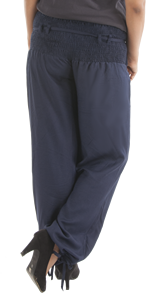 Pantalon en tissu de bambou élégant pour femmes magnifiquement conçu pantalon de ballon ample avec cordon de serrage taille chevilles fermeture de ceinture d'été - Product Image 2