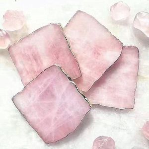 Dessous de verre de tranche d'agate violette bords dorés conception de guérison caboteur en pierre décor à la maison cristal tasse à thé plateau décoratif sous-verre de pierres précieuses - Product Image 2