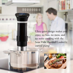 Olla de cocción al vacío inteligente, circulador de inmersión de 1100W para control de temperatura preciso, cocina rápida ultra silenciosa con control táctil, 1 ud. - Product Image 5