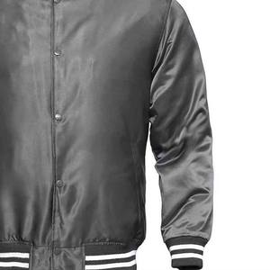 Vestes bomber en toile pour hommes les plus vendues avec col montant, motif uni, vêtements de sport d'hiver, fermeture éclair, doublure en nylon, broderie - Product Image 5