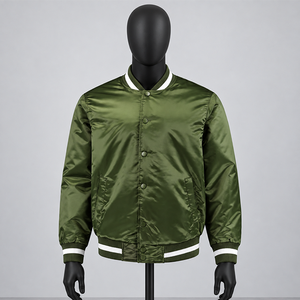 Blouson Bomber Sport Décontracté Vintage pour Homme, à Capuche, en Velours Côtelé, Imperméable, 100% Polyester, Teint Uni, Finition Printanière - Product Image 1