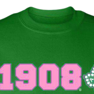   เสื้อสเวตเชิ้ตคอกลมไอวี่ 1908 สีเขียวน้ำเงิน ปักสีชมพู เสื้อพูลโอเวอร์แบบสั่งทำพิเศษสำหรับชมรมนักศึกษากรีก - Product Image 5
