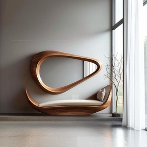 Espejo de Pared Ovalado de Madera Más Vendido para Baño, Decoración de Sala de Estar y Adornos de Pared, Disponible para Exportación - Product Image 1