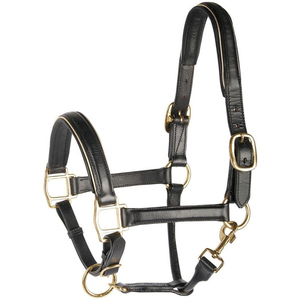 Halters de polo de cheval en cuir marron avec fabricants de conception de tressage de fil violet et marron - Product Image 6
