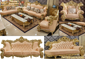 Royal Villa ชุดโซฟาแบบบาร็อค8ที่นั่ง,สำหรับห้องนั่งเล่นชุดโซฟา8ที่นั่งหรูหรามากสำหรับบ้านเฟอร์นิเจอร์ห้องนั่งเล่นที่ดีที่สุด - Product Image 6