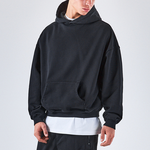 Wholesale Custom Puff Printing High Quality Luxury Eco-Friendly 100% Cotton Heavyweight <b>Drop</b> Shoulder Oversized Boxy Pullover - Product Image 3