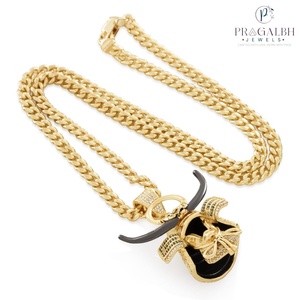 Ombre Hip Hop collana pendente ispirata da assassini <span class=keywords><strong>Creed</strong></span> Out Moissanite Bling Mens Streetwear gioielli 18k catena d'oro