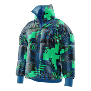 Veste matelassée en coton pour femmes personnalisée en gros col montant fermeture éclair manches longues motif solide vente chaude manteau d'hiver teint uni - Product Image 4