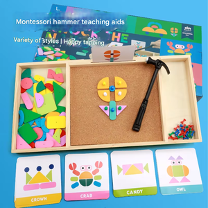 <span class=keywords><strong>Marteau</strong></span> Montessori <span class=keywords><strong>Jeu</strong></span> de Reconnaissance des Couleurs <span class=keywords><strong>et</strong></span> Formes Jouets en Bois Montessori pour Enfants - Product Image 2