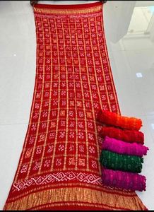 Luxury Festive Pure Gajji Silk Ghatchola Dupatta Designer Wedding Guest Pure Gajji Silk Bandhani Ghatchola Dupatta - Product Image 4