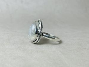 แหวนพลอย925สีเงินสเตอร์ลิงประดับอัญมณีสีรุ้งรูปลูกแพร์แหวนสำหรับงานแต่งงาน - Product Image 4