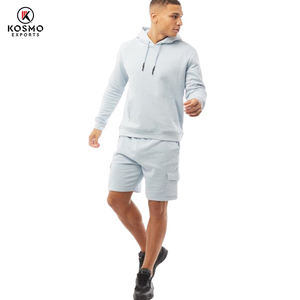 Ensemble survêtement décontracté personnalisé en deux pièces, imprimé, 100% coton, ensemble short de survêtement, sweat-shirt à fermeture éclair et short, veste pour homme - Product Image 6