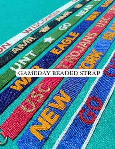 WHITE COLOR Star Pattern Beaded Purse Strap Clearance Beaded Purse Strap Louisiana Collegiate Color <b>Purple</b> Ang Golden - Product Image 2