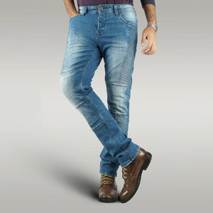 Jeans de motocicleta para hombre azul con jeans de motociclista blindados y protección de rodilla y cadera CE Nivel 2 - Product Image 6