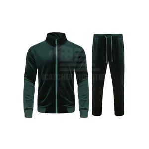 Vente en gros Survêtement en velours pour hommes Hiver Chaud Ensemble de 2 pièces Marque privée Acceptée Survêtement en velours - Product Image 1