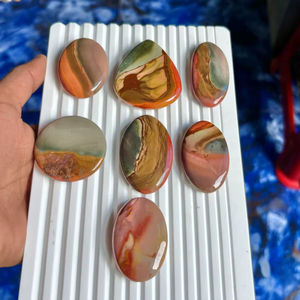 พลอยแจสเปอร์หลากสีธรรมชาติ รูปทรงคาโบชอง ชุดอัญมณีหายากสำหรับทำเครื่องประดับ รูปทรงผสม - Product Image 1