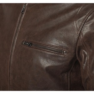 Chaqueta de Cuero con Cierre y Cuello Alto de Corte Moderno para Hombre, Ropa Deportiva de la Mejor Calidad, Ajuste Relajado y Transpirable - Product Image 4